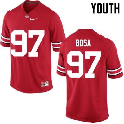 Youth Ohio State Buckeyes #97 Nick Bosa Red Nike NCAA College Football Jersey April LBG8444MU